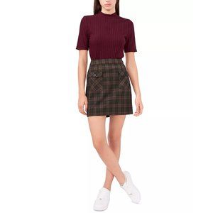 RILEY&RAE Womens Size 6 Zippered Marybeth Plaid Mini A-Line Skirt $69